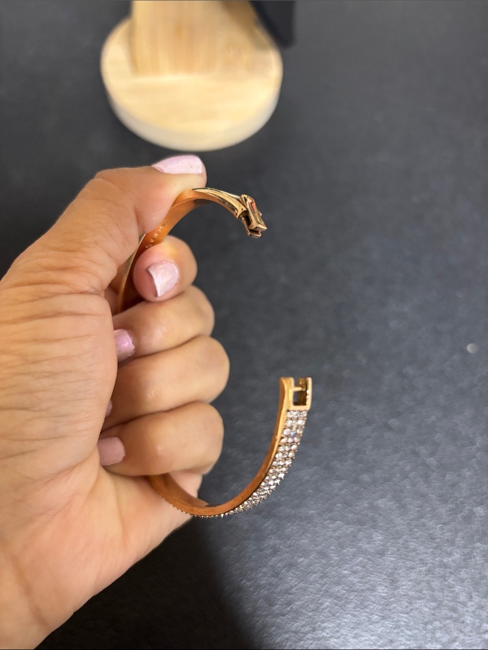 Kate Spade Pavé Crystal Bangle Bracelet in Rose Gold - Picture 6 of 7